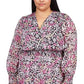 Michael Kors Women's Julia Floral Print Ruffled Dress Pink