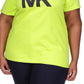 Michael Kors Women's Mk Logo T-Shirt Green Size 1X
