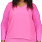 Michael Kors Women's Mixed Media Top Pink Size 3X