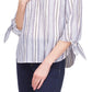 Michael Kors Women's Striped Tie Top Blue Size Medium