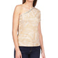 Michael Kors Women's Embellished One Shoulder Top Brown Size Medium