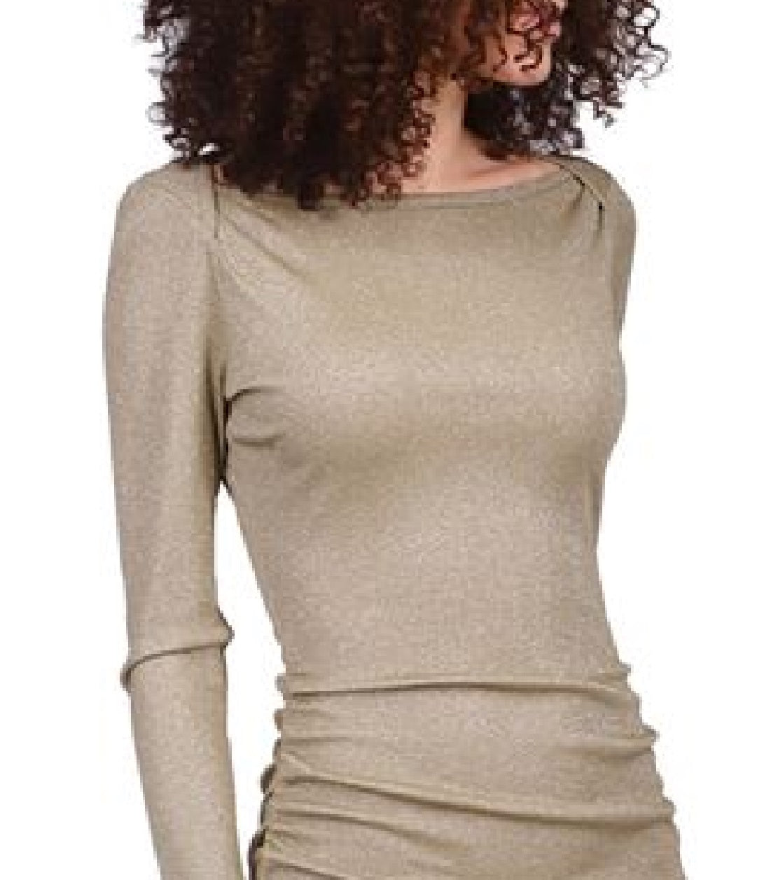 Michael Kors Women's Sparkle Ruched Mini Dress Green Size Large