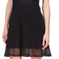 Michael Kors Women's Mesh TrimFit & Flare Dress Black Size Petite X-Small