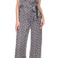 Michael Kors Women's Floral Satin Sleeveless Jumpsuit Black Size Petite Large
