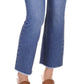 Michael Kors Women's Flared Frayed Hem Cropped Jeans Blue Size 12Petite