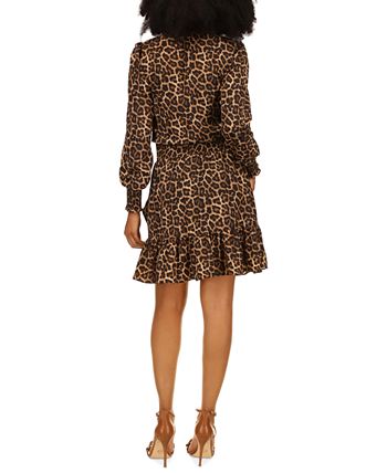 Michael Kors Women's Nubian Julia Dress Brown Size X-Large