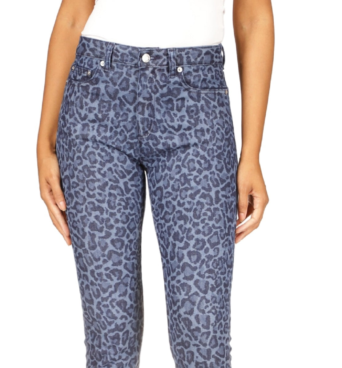Michael Kors Women's Selma High Rise Straight Skinny Jeans Blue Size 10Petite