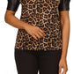 Michael Kors Women's Puff Sleeve T-Shirt Brown Size Petite Medium
