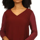 Michael Kors Women's Layered Look Tunic Top Red Size Petite