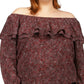 Michael Kors Women's Ruffled Tied Cuff Top Pink Size 1X
