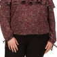 Michael Kors Women's Ruffled Tied Cuff Top Pink Size 1X