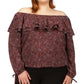 Michael Kors Women's Ruffled Tied Cuff Top Pink Size 1X