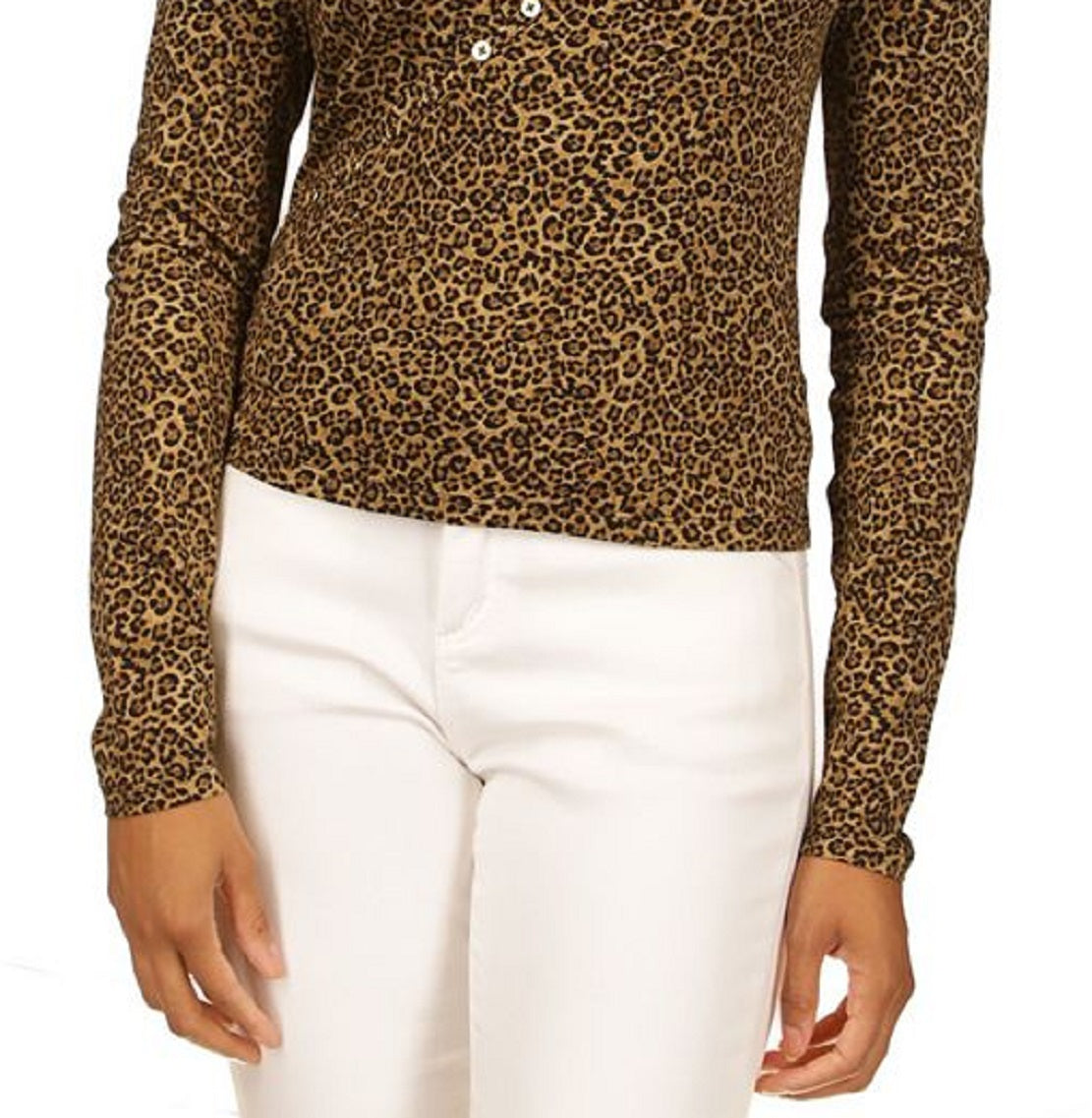 Michael Kors Women's Asymmetrical Button Front Knit Top Black