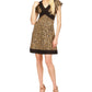 Michael Kors Women's Printed Crisscross Border Dress Brown Size X-Small