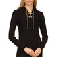 Michael Kors Women's Chain Lace Up Shift Dress Black Size Small