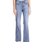 Michael Kors Women's Selma Shank Button Hem Flare Leg Denim Jeans Blue Size 16