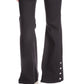 Michael Kors Women's Cotton Blend Selma High Rise Flared Leg Jeans Black Size 16