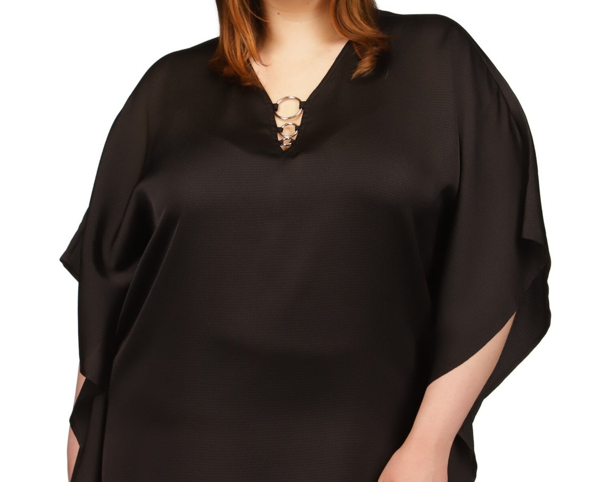 Michael Kors Women's Ring Hardware Tunic Black Size 2X