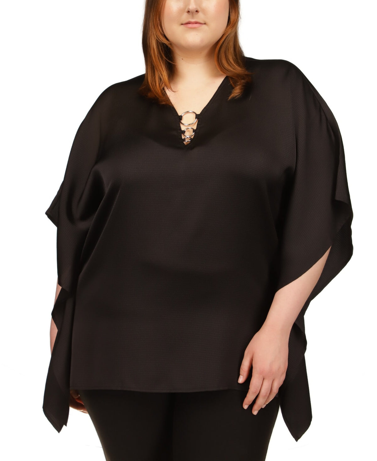 Michael Kors Women's Ring Hardware Tunic Black Size 2X