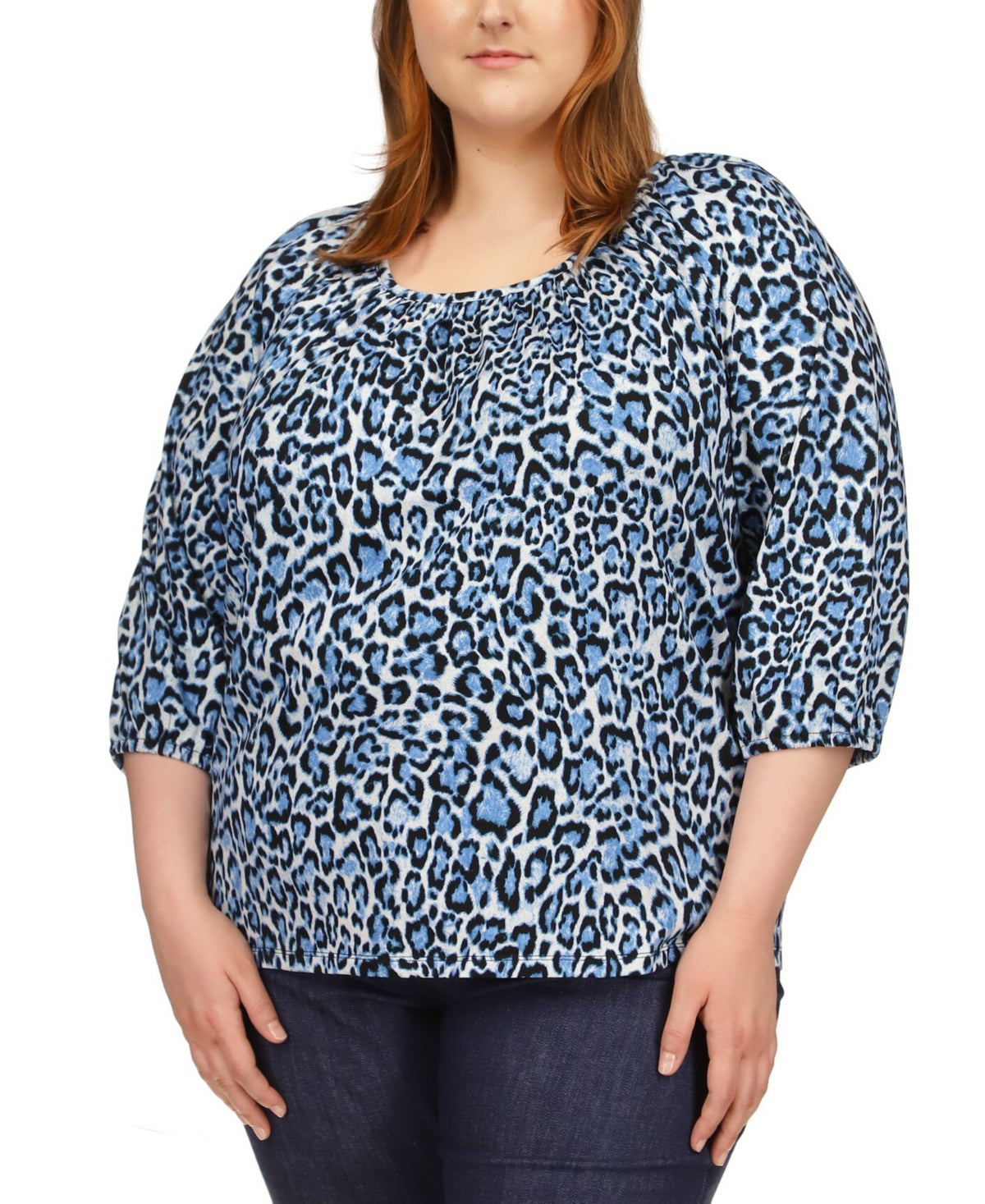 Michael Kors Women's Scoop Neck Top Blue Size 3X