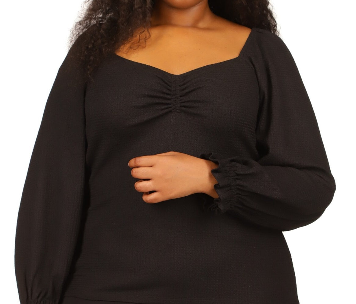 Michael Kors Women's Sweetheart Neck Top Black Size 2X