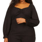 Michael Kors Women's Sweetheart Neck Top Black Size 2X