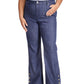 Michael Kors Women's Pocketed Zippered Flare Jeans Blue Size 24W