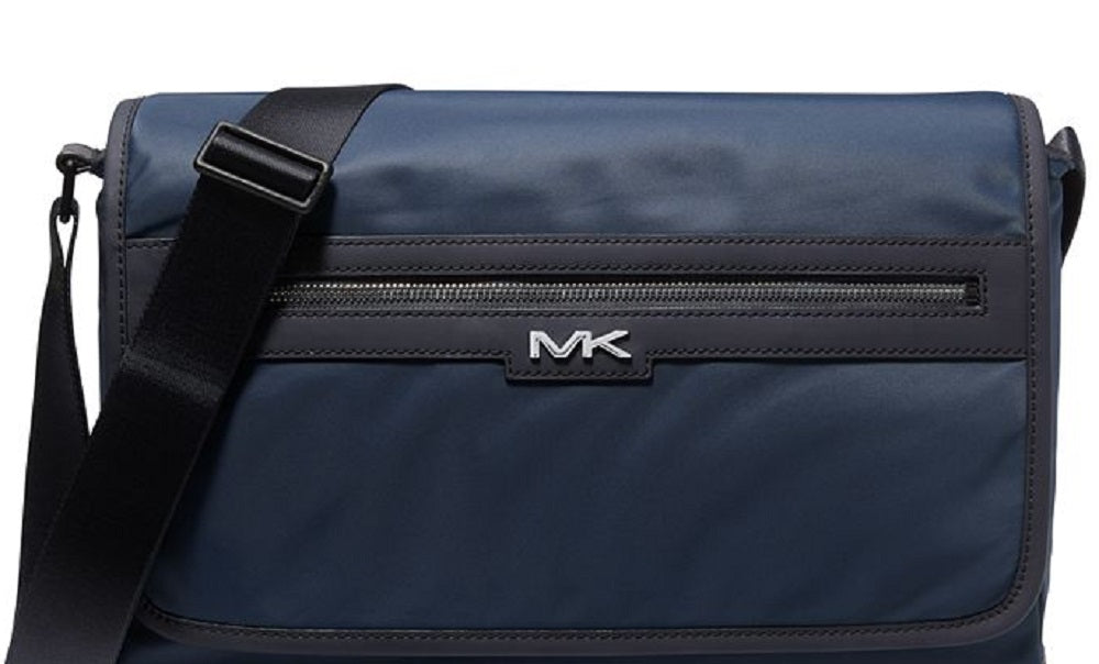 Michael Kors Men's Solid Gabardine Logo Messenger Bag Blue Size Regular