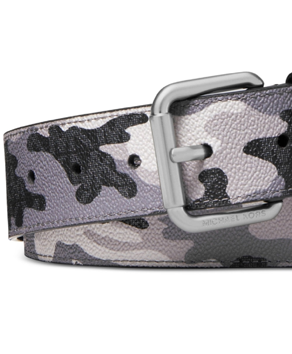 Michael Kors Men's Three Tone Camouflage Logo Belt Black Size 32