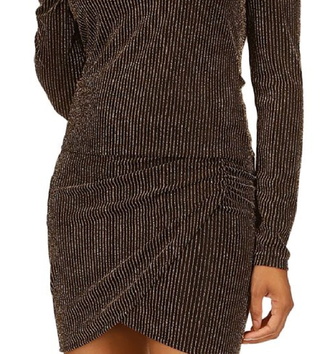 Michael Kors Women's Sparkle Cutout Long Sleeve Top Gray