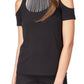Michael Kors Women's Rhinestone Cold Shoulder Top Black Size Medium