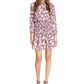 Michael Kors Women's Paisley Print Tie Neck Dress White Size X-Large