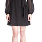 Michael Kors Women's Swiss Dot Wrap Mini Dress Black Size X-Small
