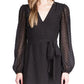 Michael Kors Women's Swiss Dot Wrap Mini Dress Black