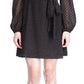Michael Kors Women's Swiss Dot Wrap Mini Dress Black