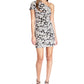Michael Kors Women's Paisley Velvet One Shoulder Dress White Size X-Small