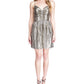 Michael Kors Women's Pleated Lame Mini Dress Yellow Size 10