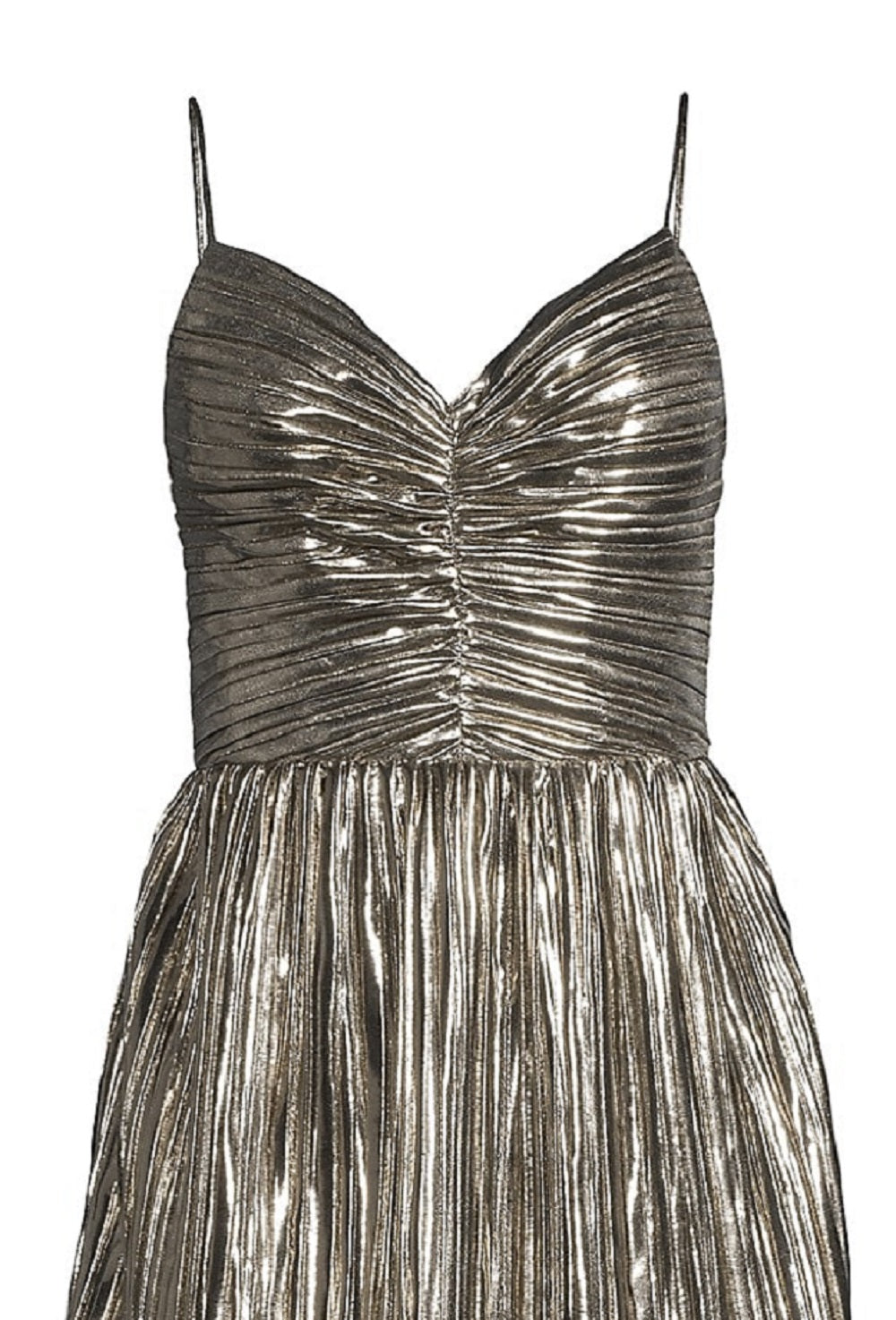 Michael Kors Women's Pleated Lame Mini Dress Gray Size 16