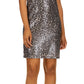 Michael Kors Women's Sequin Cheetah T-Shirt Dress Gray Size Large