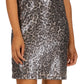 Michael Kors Women's Sequin Cheetah T-Shirt Dress Gray Size Large