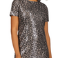 Michael Kors Women's Sequin Cheetah T Shirt Dress Green Size X-Large