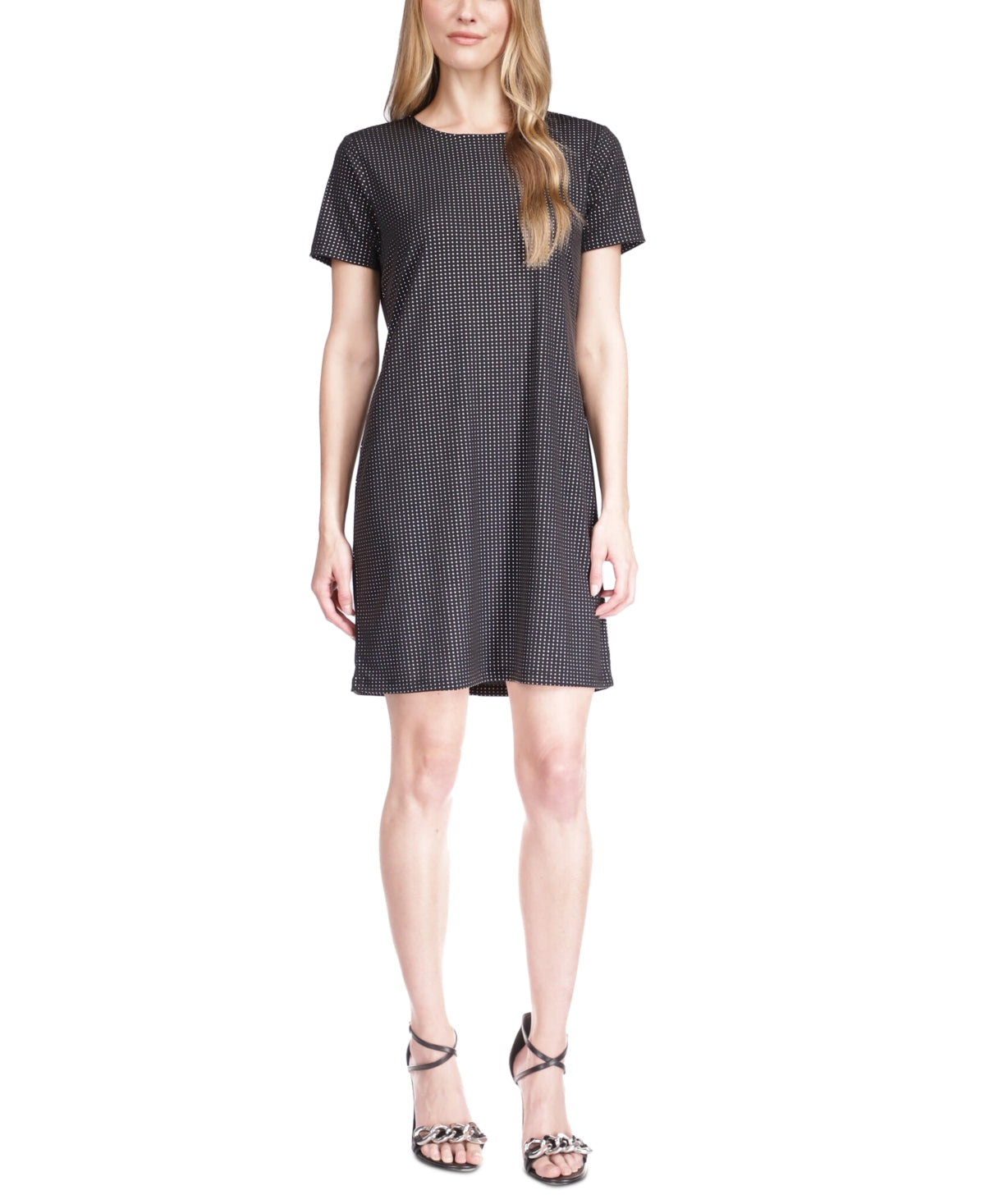 michael-kors-womens-metallic-dot-t-shirt-dress-black-size-petite-medium