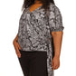 Michael Kors Women's Metallic Paisley Print Wrap Top White Size 1X
