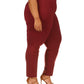 Michael Kors Women's Solid Full Length Pull On Trousers Red Size 3X