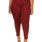 Michael Kors Women's Solid Full Length Pull On Trousers Red Size 3X