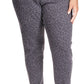 Michael Kors Women's Animal Print Skinny Jeans Black Size 14W