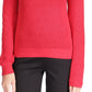 Michael Kors Women's Shaker Knit Zip Sweater Red Size Small