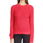 Michael Kors Women's Shaker Knit Zip Sweater Red Size Large