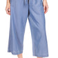 Michael Kors Women's Tie Front Wide Leg Pants Blue Size Small