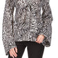 Michael Kors Women's Metallic Zebra Print Tie Top Brown Size X-Large
